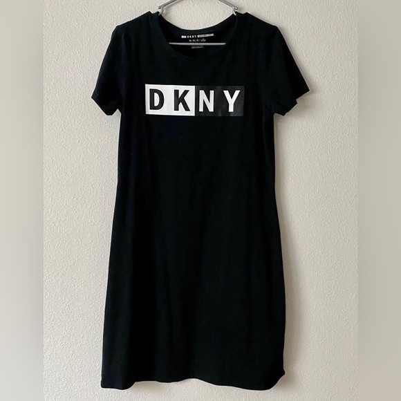 DKNY Cotton Logo T-shirt Dress - Picture 2 of 3